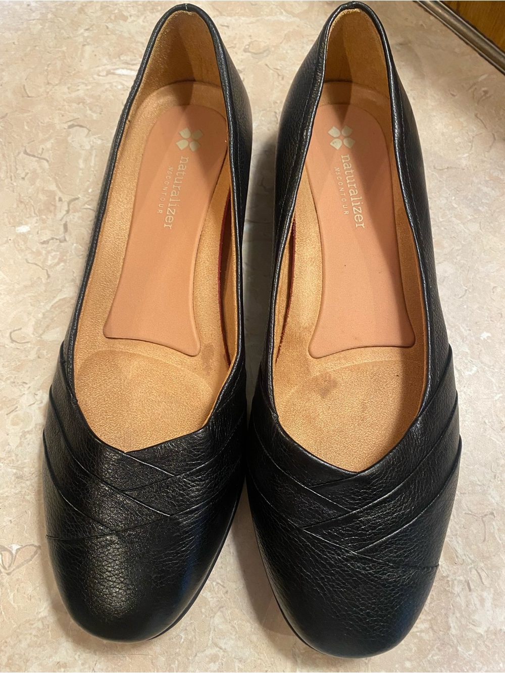 Naturalizer Black Slip-On Comfort Flats